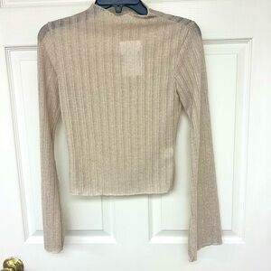 Sadie X Sage Sheer Sparkle Mock neck top Size S NWT